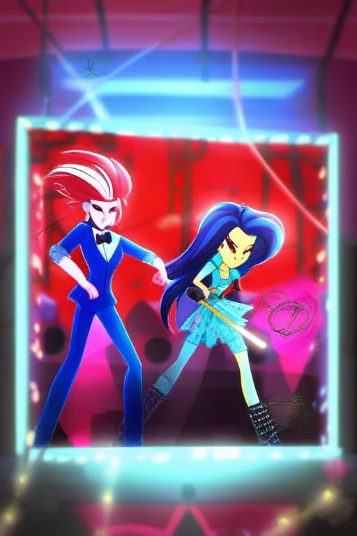 Romania hetalia modeled after eqg aria dazzle with midnight blue suit midnight blue shirt and black bowtie with a tce lase...