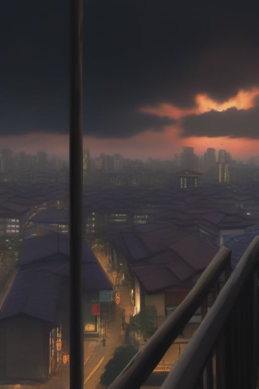 A darkened sky looms over Qingxuan City as a bolt of black lightning plunges from the heavens, striking the city's mystical barrier. Cinematic lighting casts an ominous glow on the scene, with vibrant anime hues illuminating the cracks that begin to form in the tremoring barrier. The camera captures the dramatic moment at a 16:9 aspect ratio, seed value 3411623627.