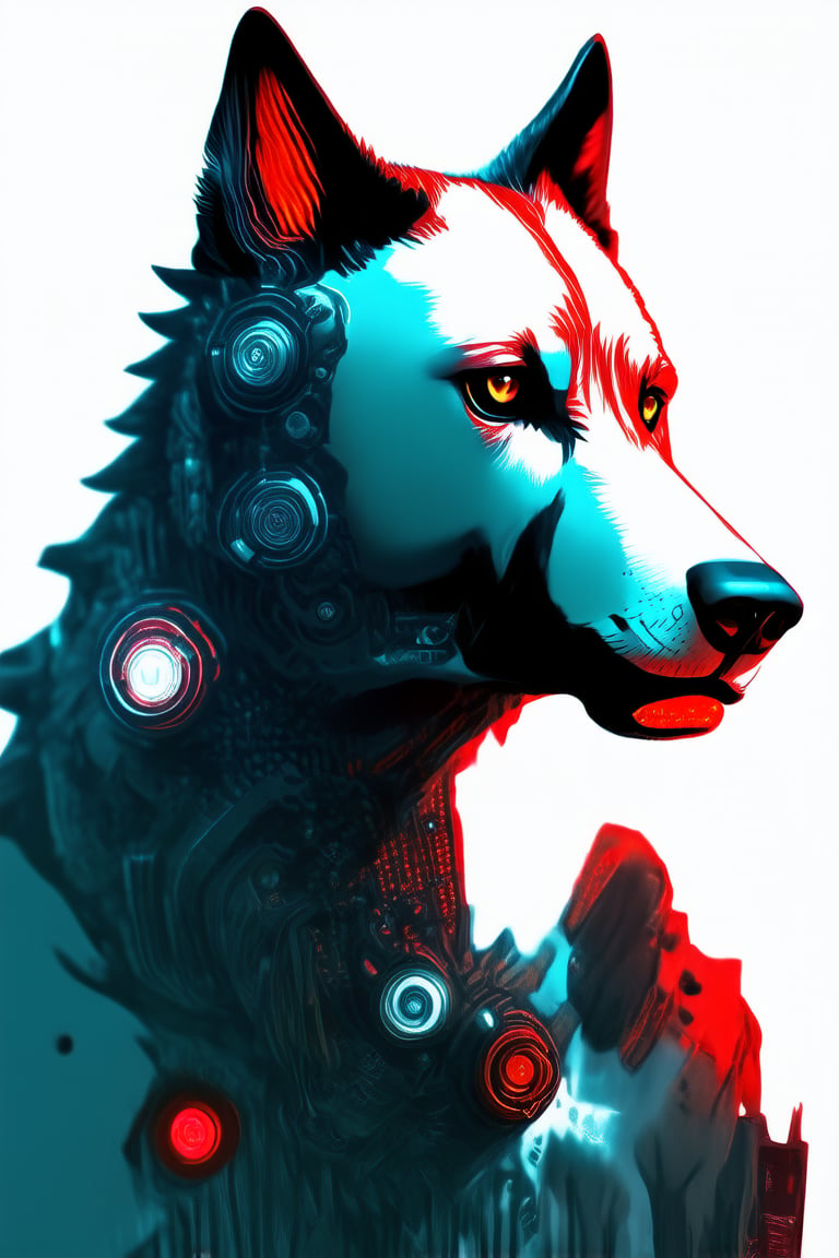 wolf portrait, cyborg amor