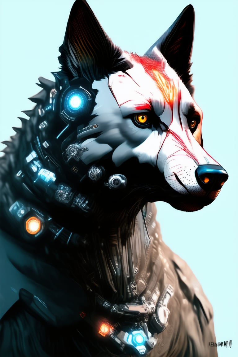 wolf portrait, cyborg amor