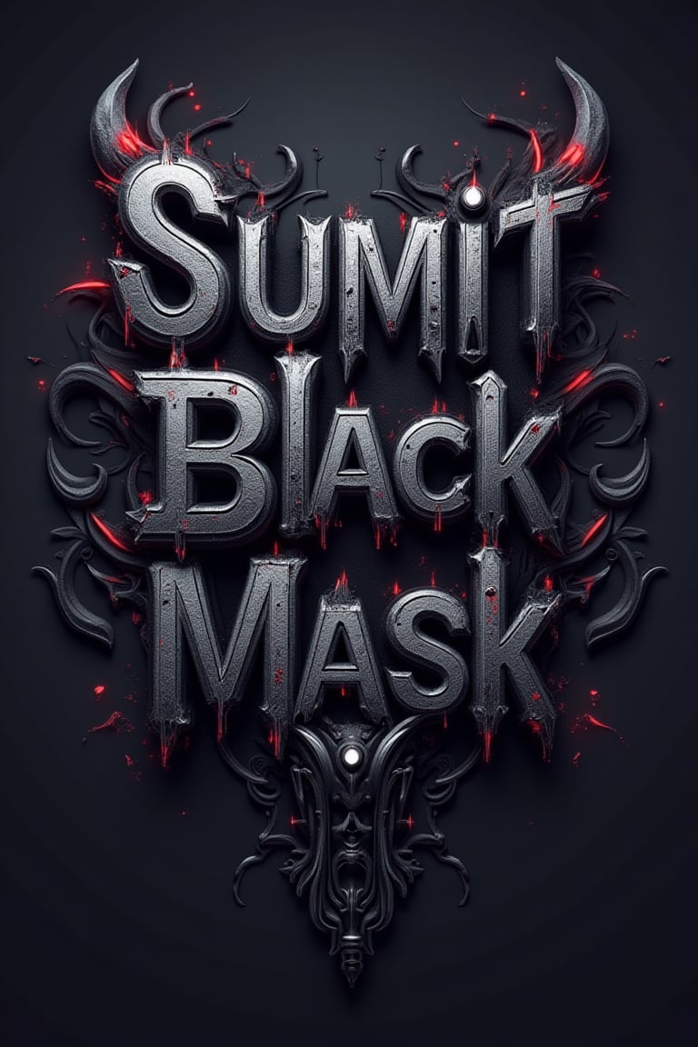 Sumit Black Mask logo concept:

create a text logo write in grafitti  text "Sumit Black Mask".