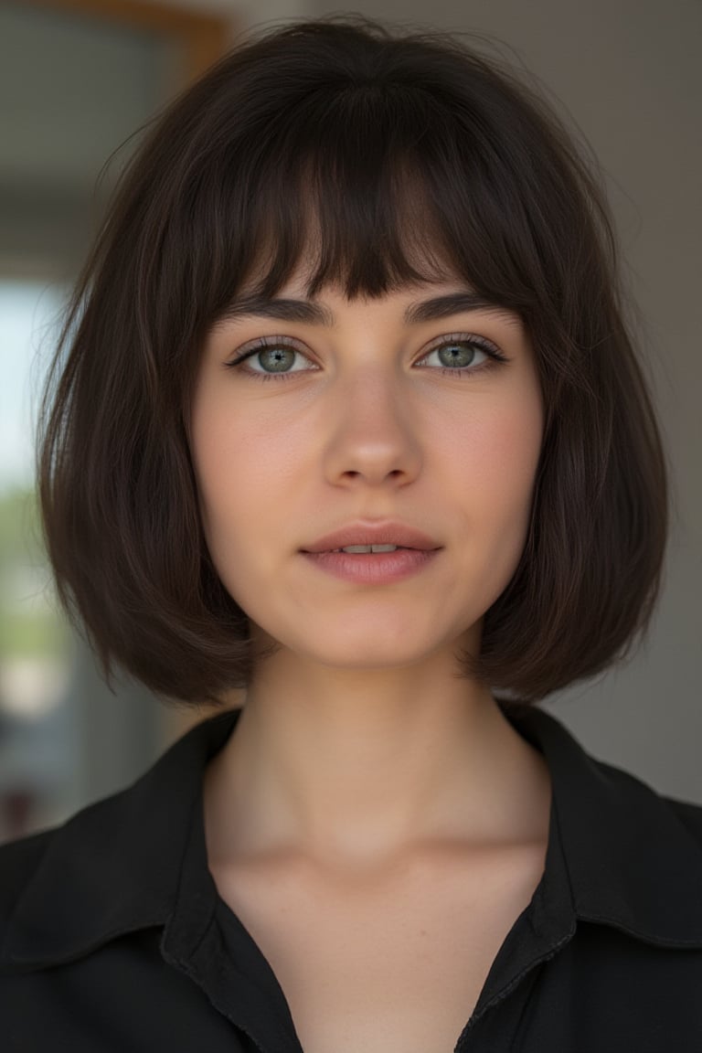 an exquisite portrait photograph, 85mm medium format photo of (((ohwx woman))) with a classic haircut., \realface\