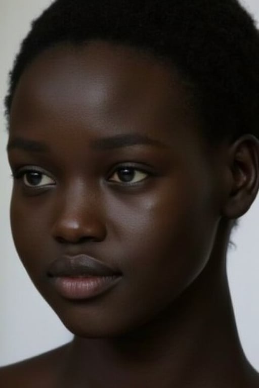 very dark skin,ebony,african