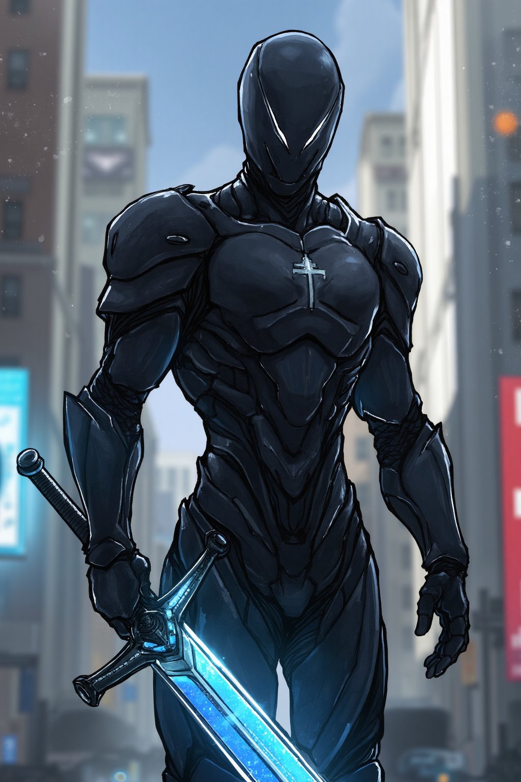 Hero oc,  iron knight,  wears a highly advanced technology knight scfi suit by user_778227213651829182 on Tensor.Art