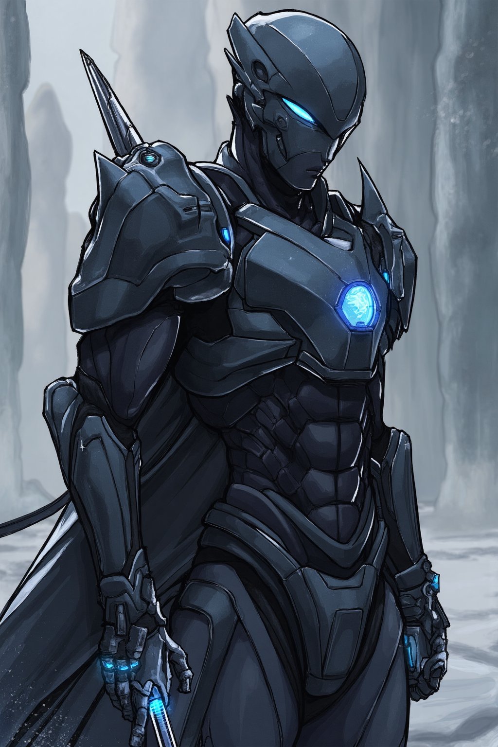 Hero oc,  iron knight,  wears a highly advanced technology knight scfi suit by user_778227213651829182 on Tensor.Art
