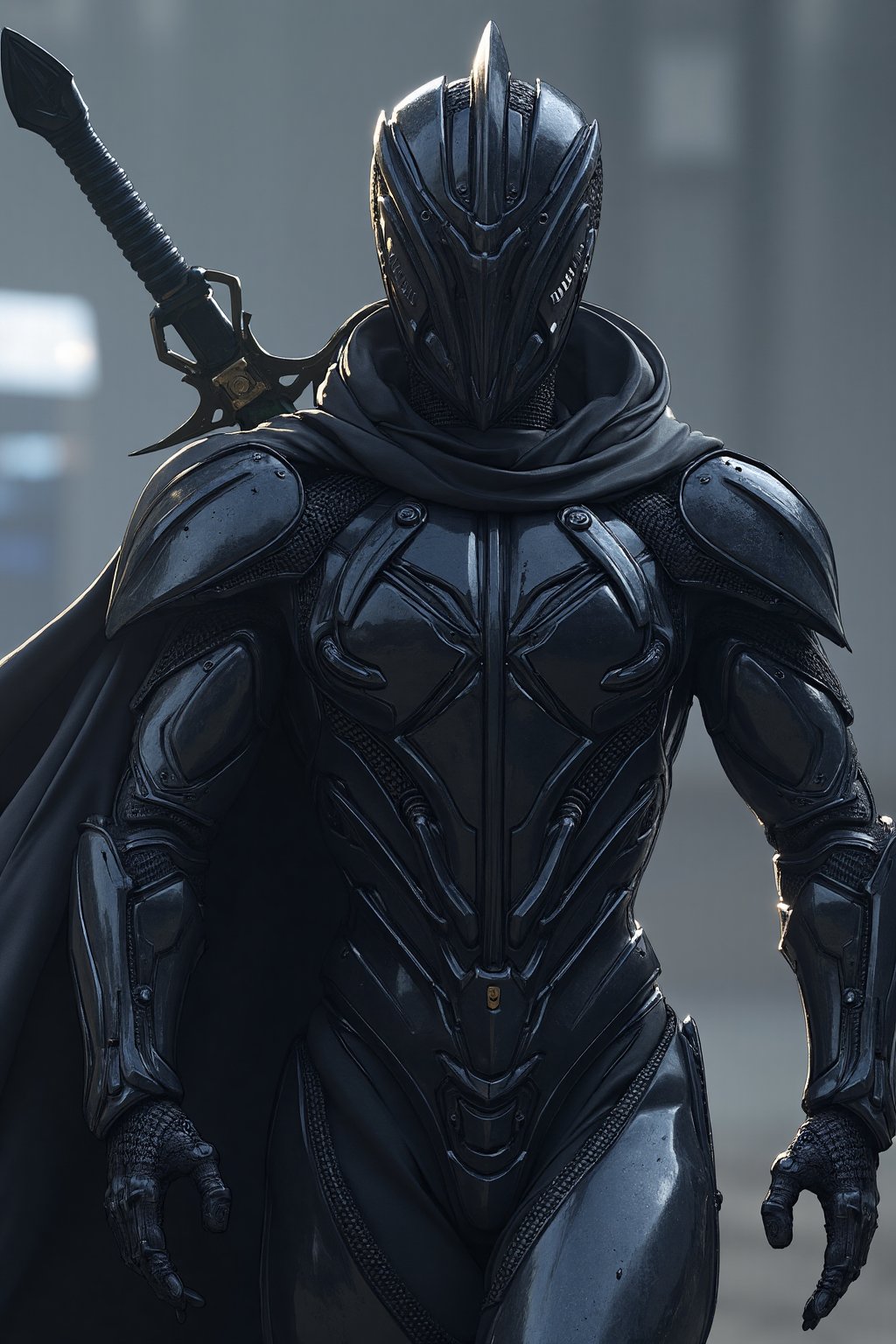 Hero oc,  iron knight,  wears a highly advanced technology knight scfi suit by user_778227213651829182 on Tensor.Art