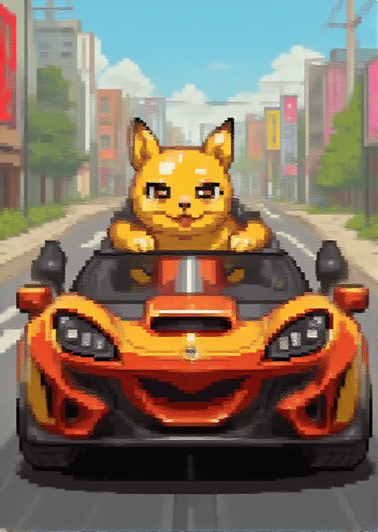 PIKA DRIVING CAR