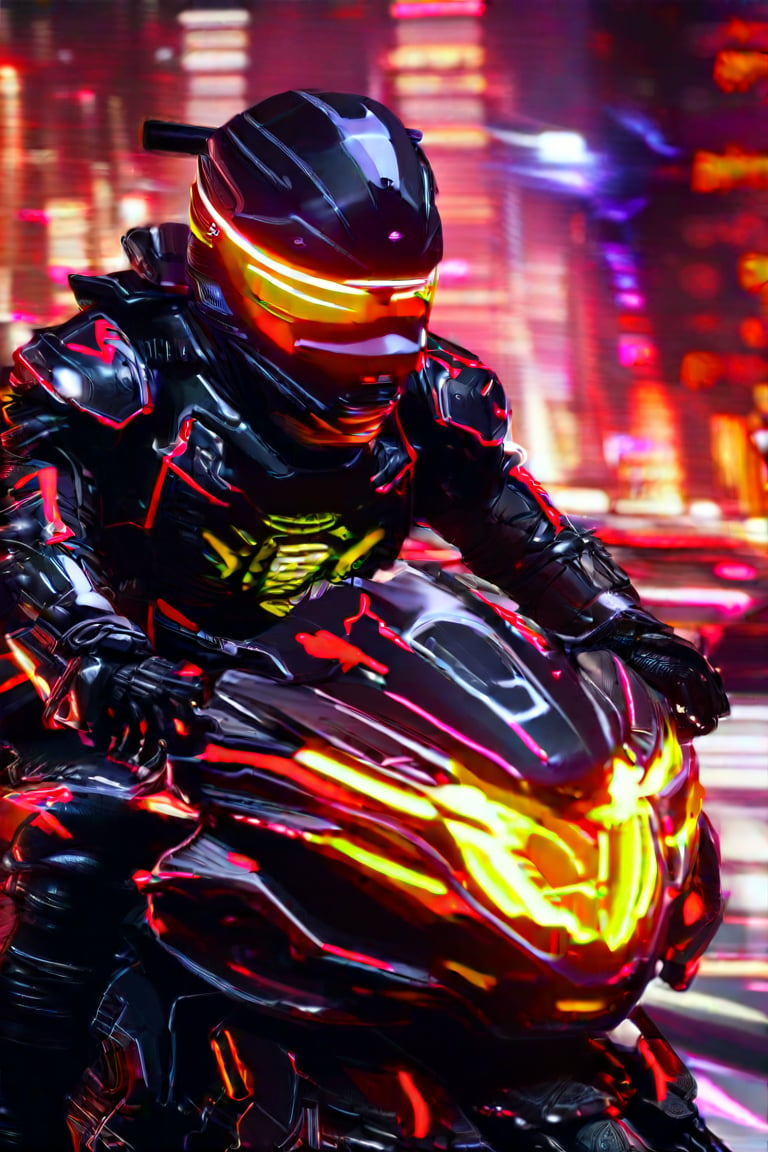 (photo portrait of (Kamen Raider:1.4) (riding a motorcycle, in futuristic outfit:1.2)), (Kamen Raider riding a motorcycle:1.1), (looking at the camera:1.1), (looking at the viewer:1.1), dramatic lighting, ((mechanical prosthetics, robot hands)), action pose, (motorcycle), BREAK, dynamic, vibrant, action-packed, detailed character design, (professional photo of Kamen Raider:1.2), (extremely detailed Doomguy face:1.4), (Kamen Raider riding a motorcycle:1.3), 1 man, cyberpunk clothing, cyberpunk, (cyberpunk background:1.2), (extremely detailed cyberpunk background:1.3), extremely detailed background, cyberpunk body modification, cyberpunk 2077 body modification, (neon city background), cyberpunk suit, robot, science fiction, solo, full body, wires and cables, sharp focus, natural lighting, cyberpunk reimagined, neon lights, action pose, colorful, bright colors, science fiction, a dystopian cyberpunk city, neon, cyberpunk 2077, (cyberpunk 2077 cityscape), art by Masamune Shirow,soft neon light, cinematic, vivid details, robotic bionic features, (masterpiece, hyperrealistic, best quality:1.2), official art, extremely detailed CG unity 8k wallpaper, detailed background, best quality, expressive eyes, perfect face, perfect eyes, perfect anatomy, extremely detailed eyes and face, looking at viewer, detailed background, detailed clothes, cinematic lighting, beautiful 8k, masterpiece, best quality, high quality, hdr, photography by cosmicwonder, high definition, symmetrical face, volumetric lighting, 24mm, 4k, DSLR, high quality, ultra realistic,