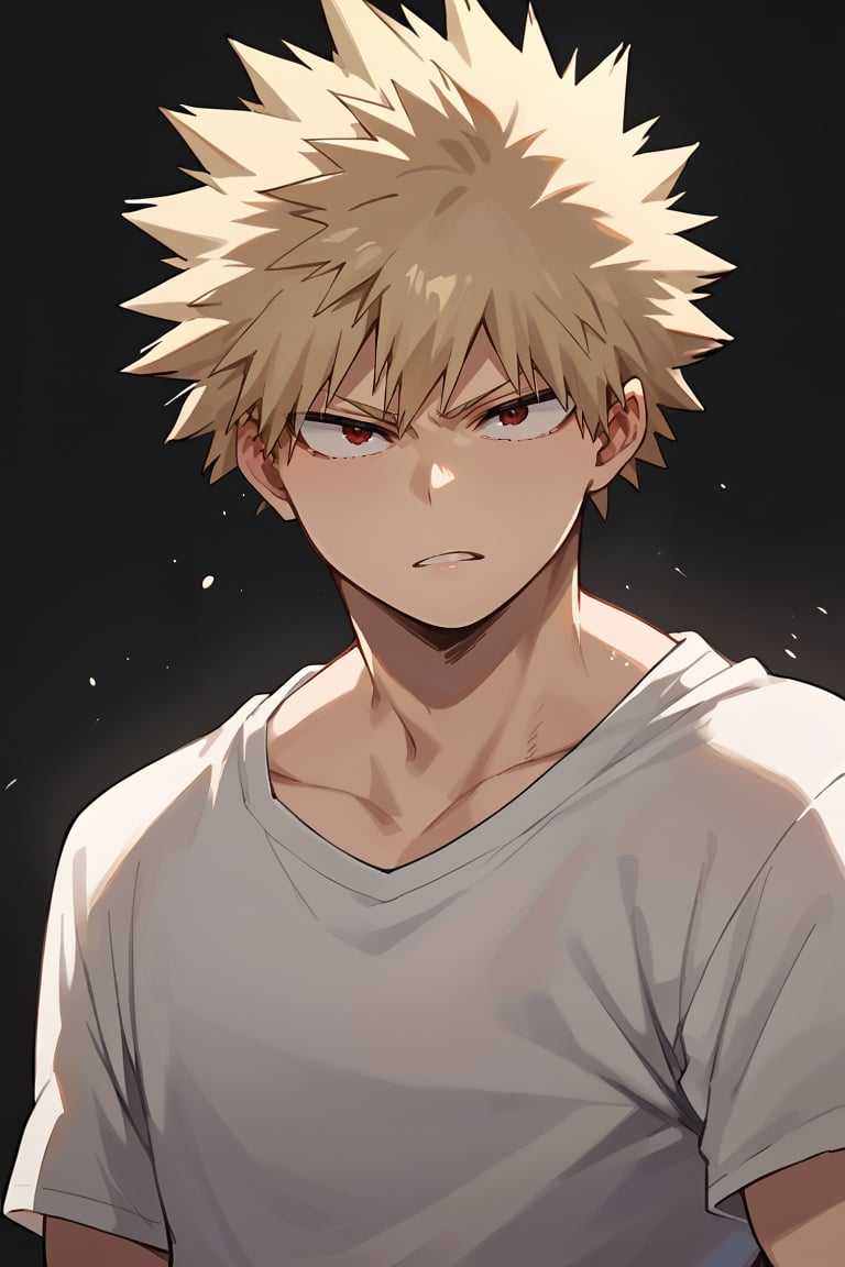 score_9, score_8_up, score_7_up, score_6_up, score_5_up, score_4_up, source_anime, BREAK, 1boy, male focus, Bakugo, blonde hair, red eyes, simple background