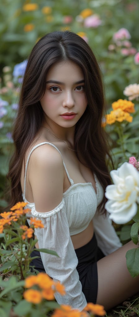 a pretty girl,  long hair,  dark hair by user_781986048770103255 on Tensor.Art