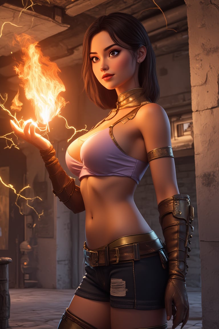 1girl pyrokinesis 1girl electrkinesis Cartoon characters 