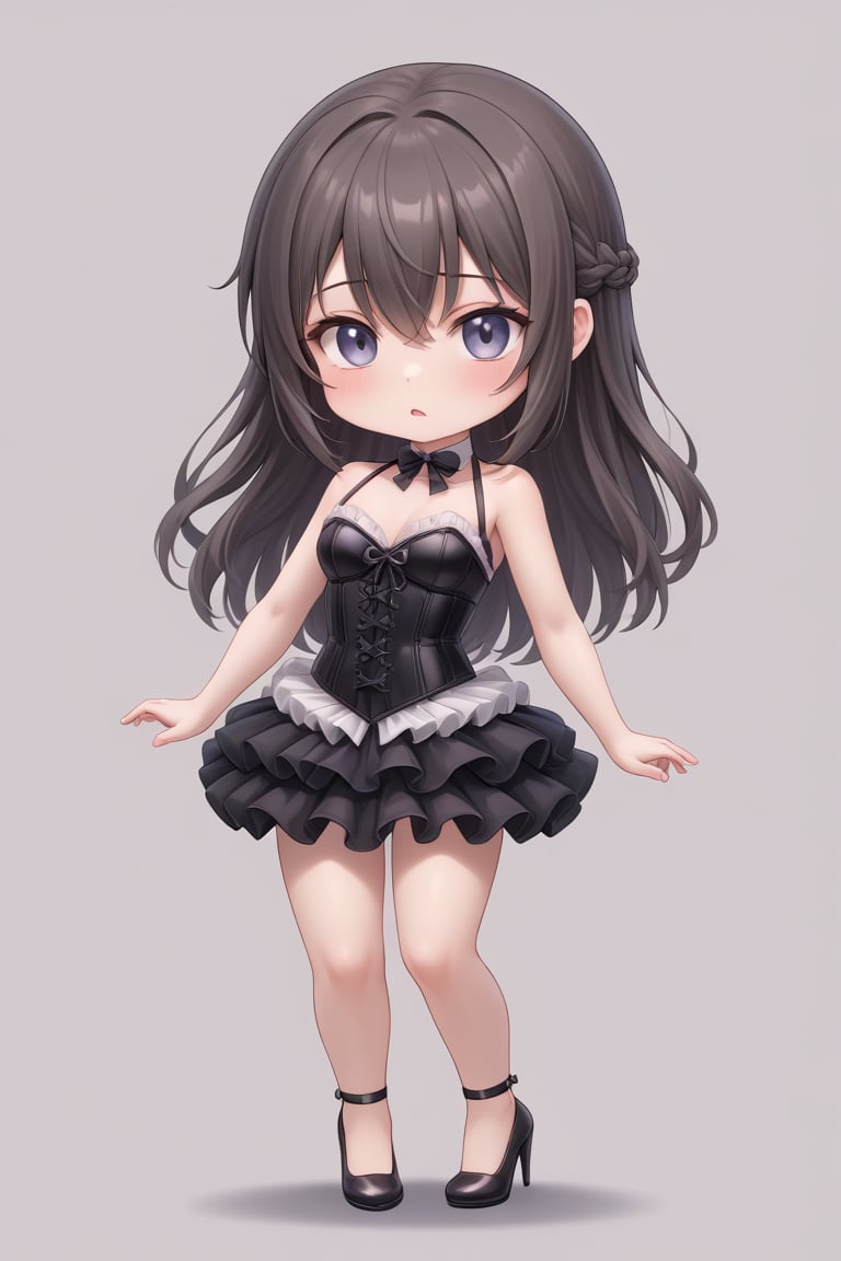 Chibi Ecchi corset girl wearing heels 👠