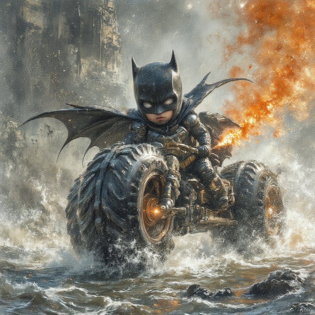  (chibi batman wear futuristic costume), riding batmotor with giant wheels, heavy water flood, orange yellow smoke, grey metalic background,   simple line art, very minimalistic, minimalist illustration, watercolor, uhd, ultra detailed, ultra smooth,  dramatic, moody, dark, best quality, cinematic movie poster,full body, masterpiece, by Arthur rackham, .M. Barrie,sacrifices, serenity, pixie dust , atmospheric, faerie., (concept art illustration), (Wassily Kandinsky), (wabi-sabi:1.4), highly detailed, minimalist style, subtle brushwork,shabby chic,,fine art,epic, Giovanni Boldini, William Blake, (Elsa Beskow:1.2), (Léon Bakst:1.3), haute-couture, insane details,ArsMJStyle, 