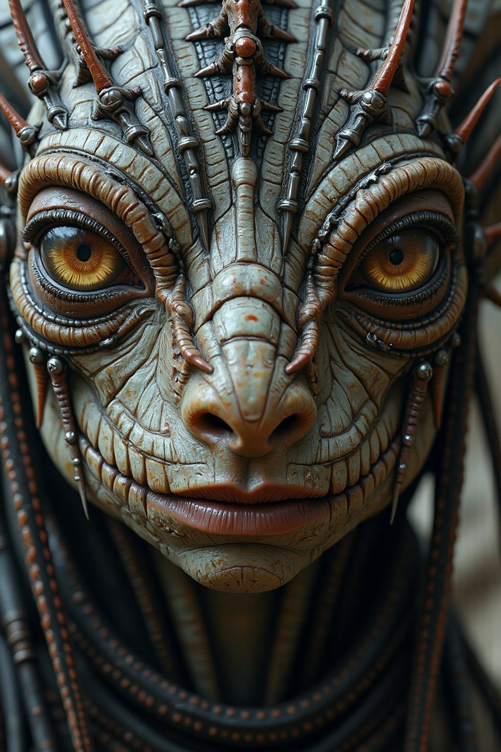 highly detailed,  photo of a large humanoid alien lizard type,  creature with numerous by Dreamer on Tensor.Art