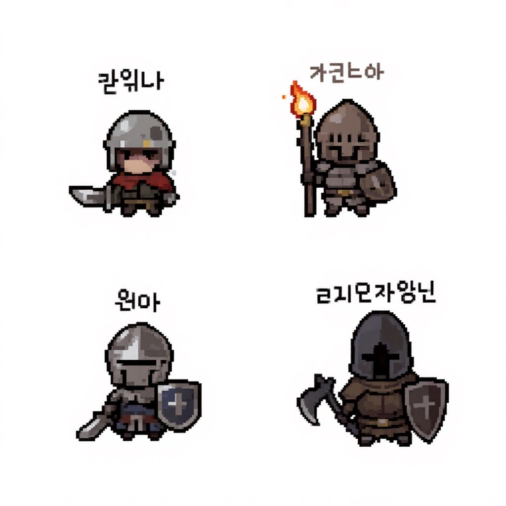 The image features two cartoonish knight characters,  both wearing silver helmets with visors and red capes. The knight on...