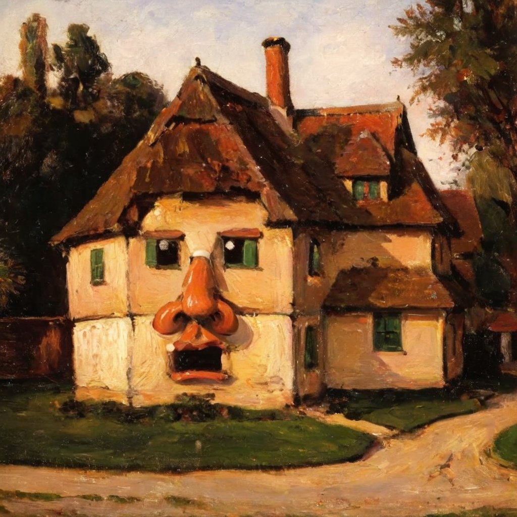 old house in the shape of a nose