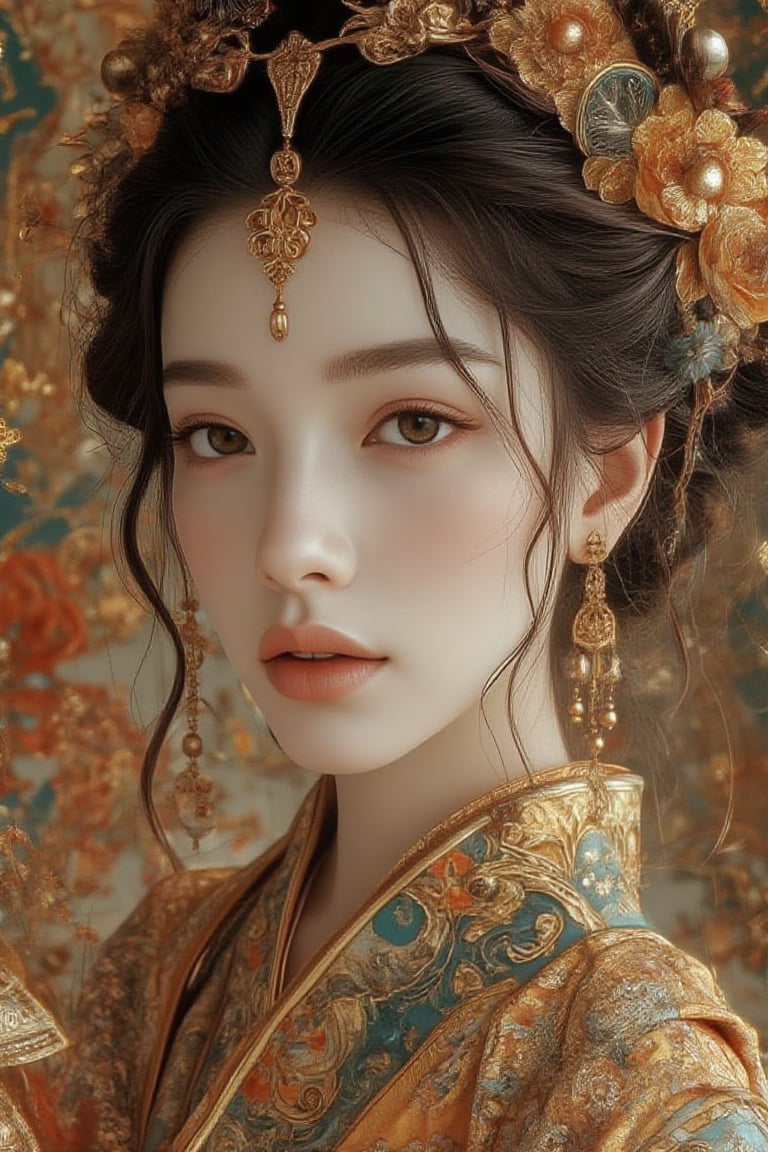 (Beautiful women and cloisonné,  the most beautiful work in history supervised by Yoshitaka Amano,  a faint smile by Black...