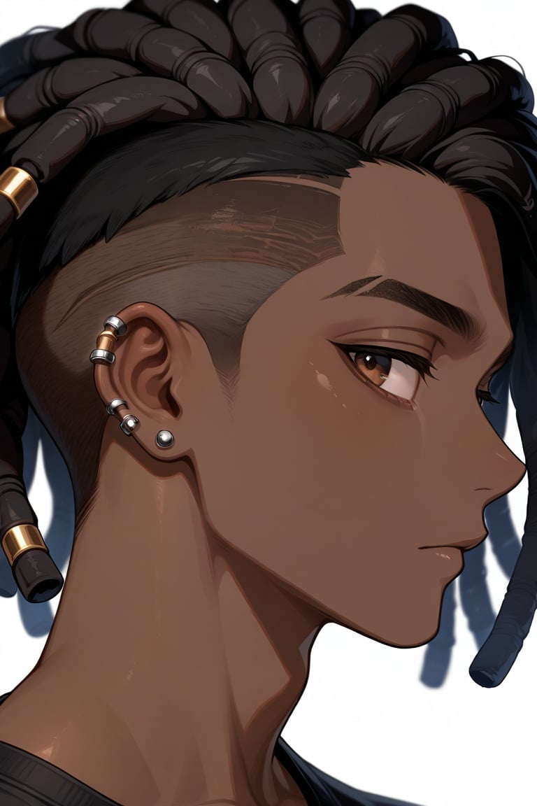 1 boy,  dark skin,  (undercut with dreadlocks by Green mommy on Tensor.Art