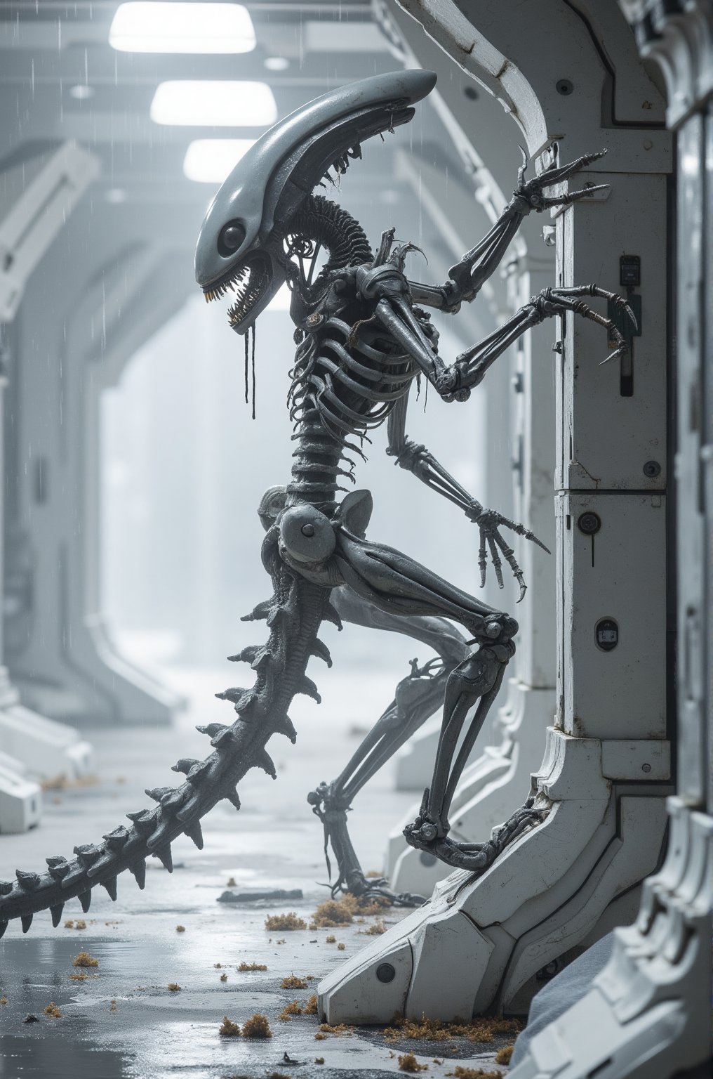 Side view,  xenomorph,  crawling on wall by BChieng on Tensor.Art