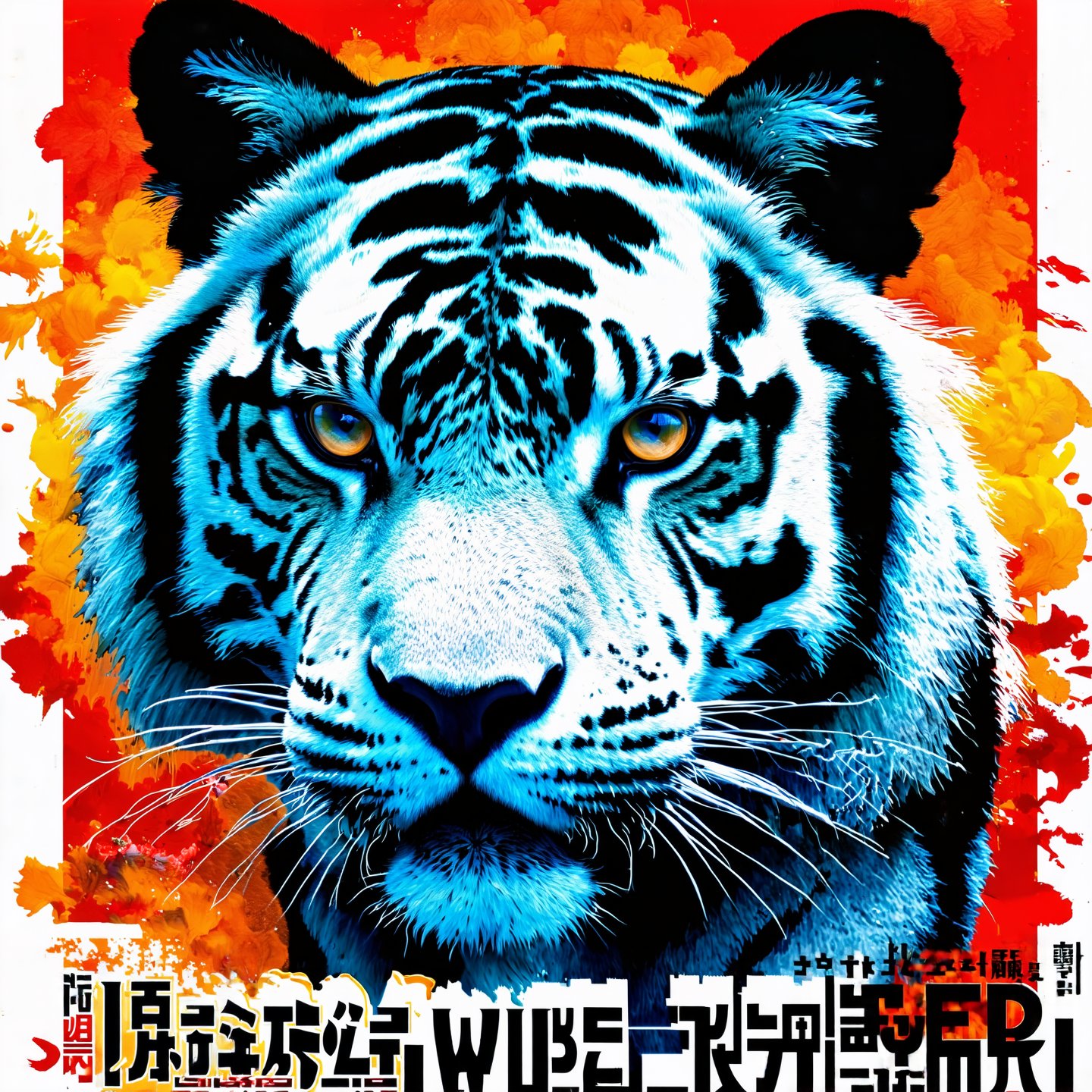 masterpiece, high quality, realistic aesthetic photo ,(HDR:1.2), pore and detailed, intricate detailed, graceful and beautiful textures, RAW photo, 16K,   sharp forcus, vibrant colors, movie Poster,              
ancient ink wash painting, tiger,classical Asian art,Movie Poster,oil painting