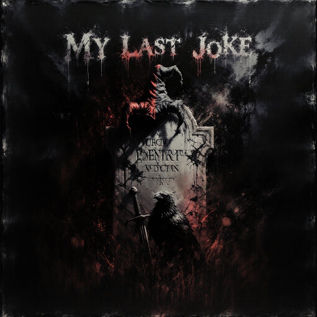 realistic,  cinematic album cover. general plan. Dark tones,  oppressive atmosphere. dramatic lighting casting long shadow...
