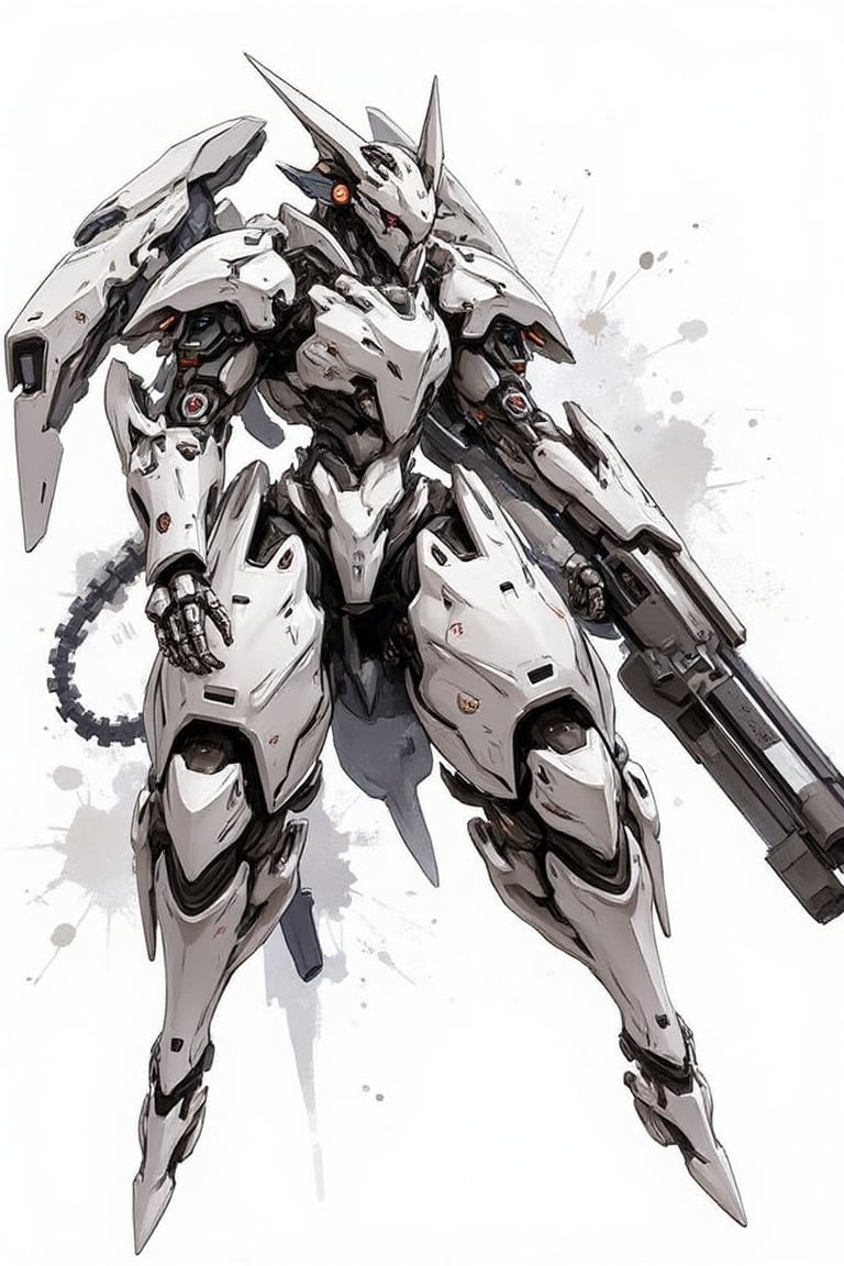 (Abstract WALLPAPER art) ( 24k Pixiv illustration) 1anime mecha cyborg wearing a maid armour ,  dynamic pose,  hold a huge...