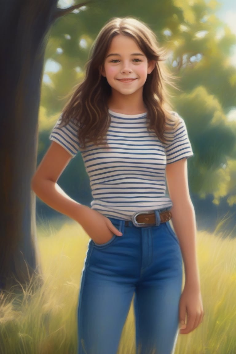 Generate an image of a young American girl,  around 18 years old,  with bright by user_792699479617796380 on Tensor.Art