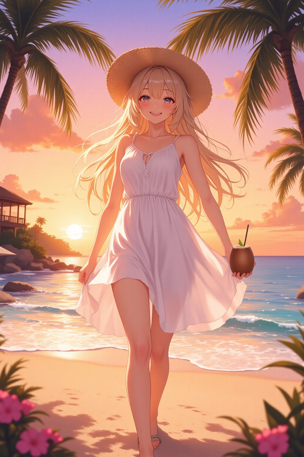 1girl,  white sundress,  blonde long hair by YAE on Tensor.Art