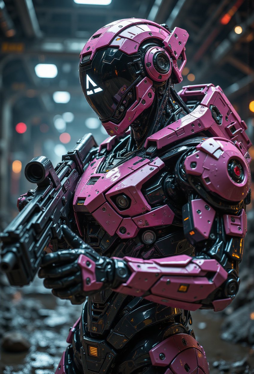 In a dimly lit,  underground chamber,  a Mecha Bionic man by Otaner8891VI on Tensor.Art