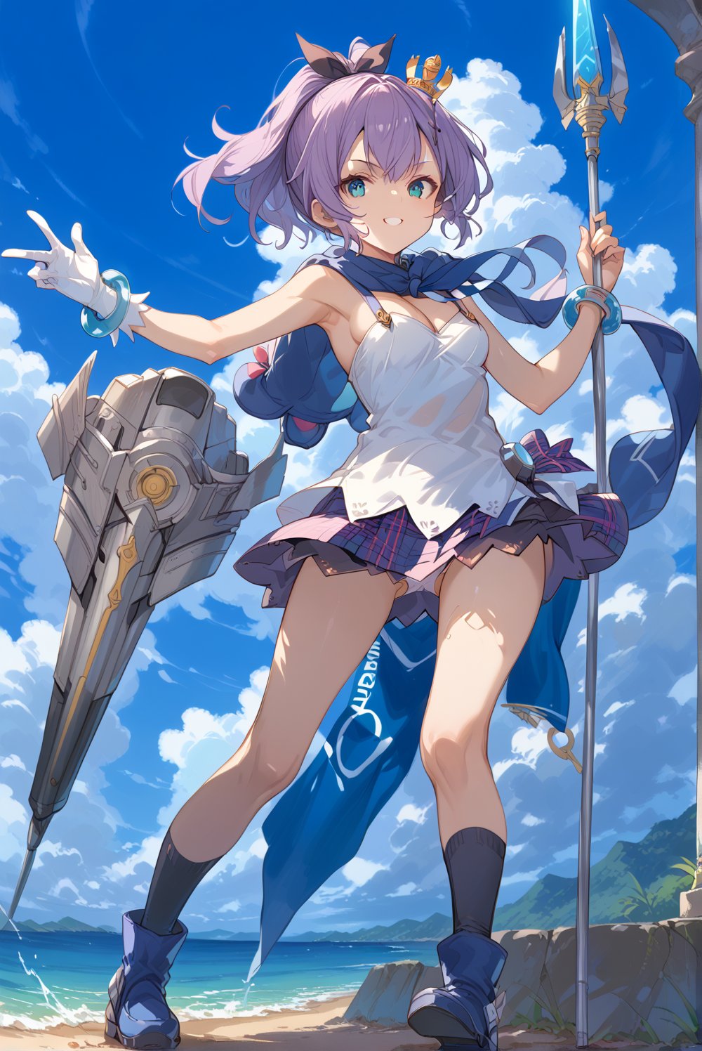 javelin,  aqua eyes,  purple hair by aruchi609 on Tensor.Art