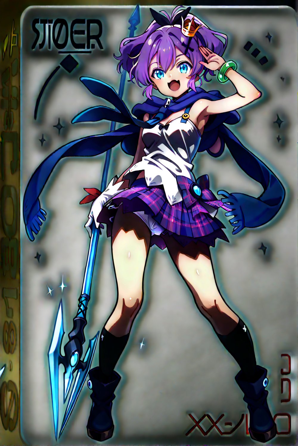 javelin,  aqua eyes,  purple hair by aruchi609 on Tensor.Art