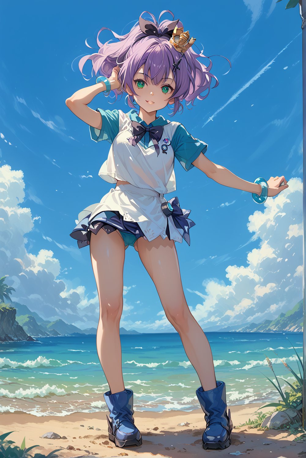 javelin,  aqua eyes,  purple hair by aruchi609 on Tensor.Art