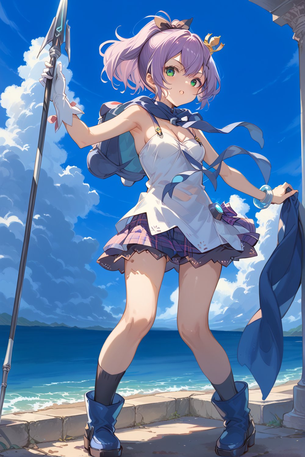 javelin,  aqua eyes,  purple hair by aruchi609 on Tensor.Art