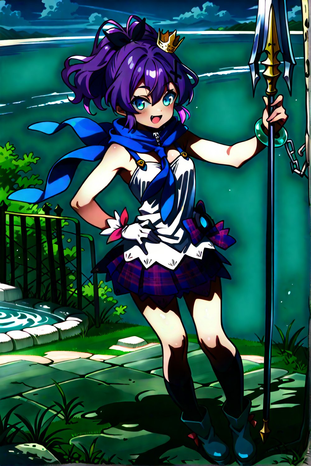 javelin,  aqua eyes,  purple hair by aruchi609 on Tensor.Art