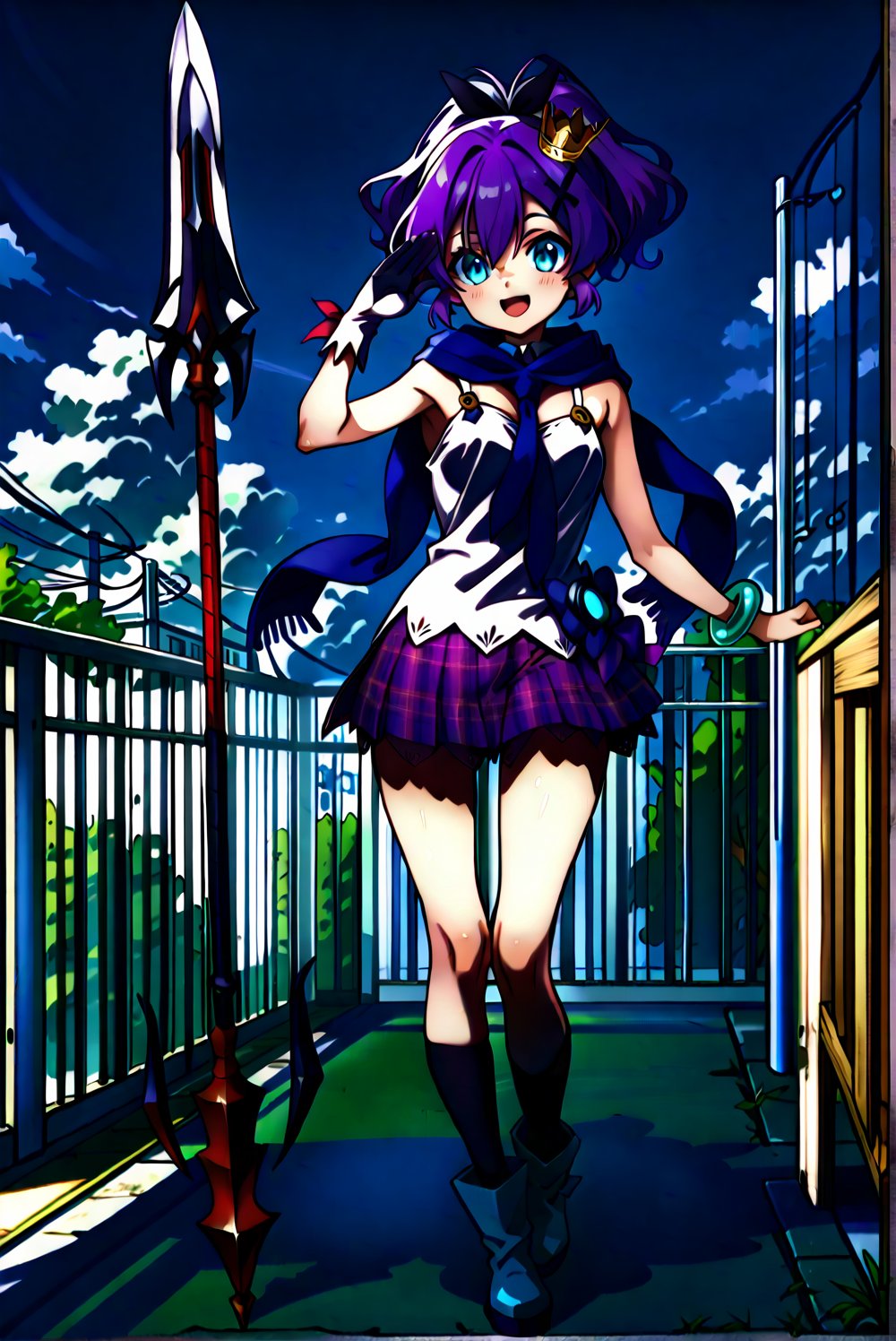 javelin,  aqua eyes,  purple hair by aruchi609 on Tensor.Art