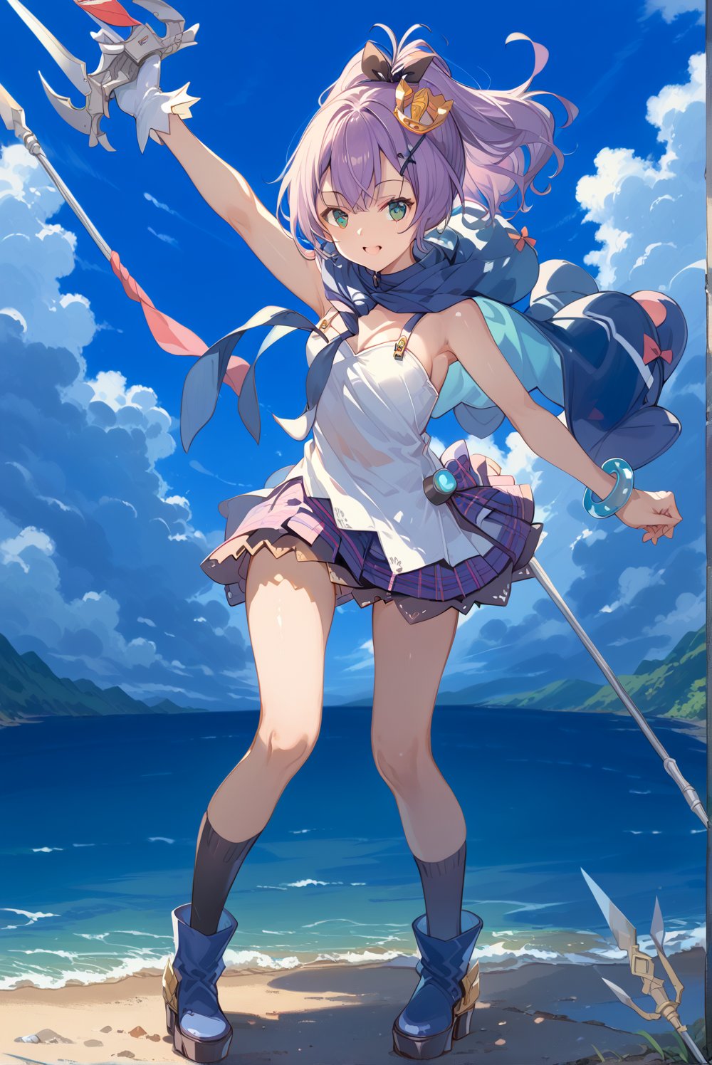 javelin,  aqua eyes,  purple hair by aruchi609 on Tensor.Art