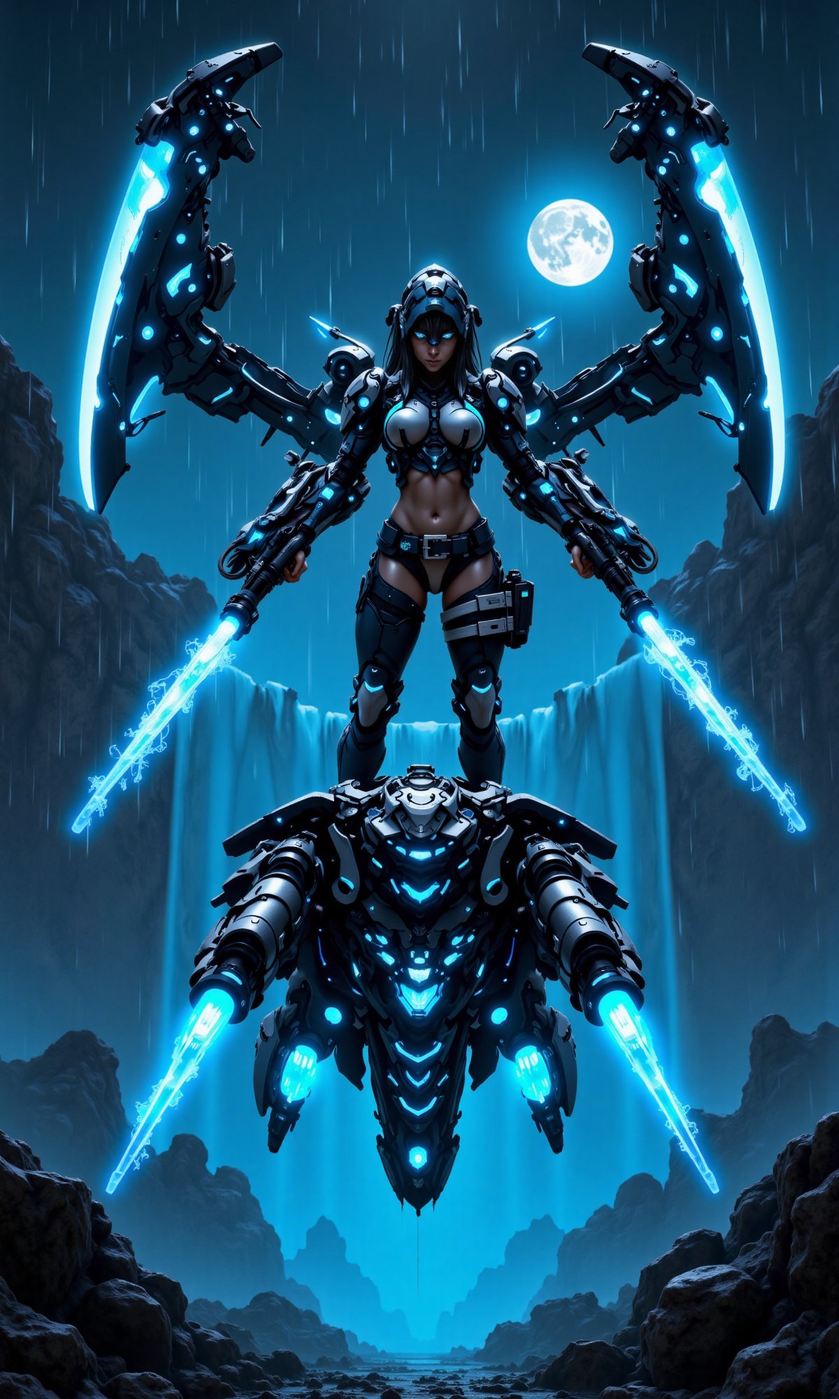 hyper realistic an abandoned cybergear kingdom bioluminescent 1000yo after the apocalypse. seen exploring the kingdom of a...