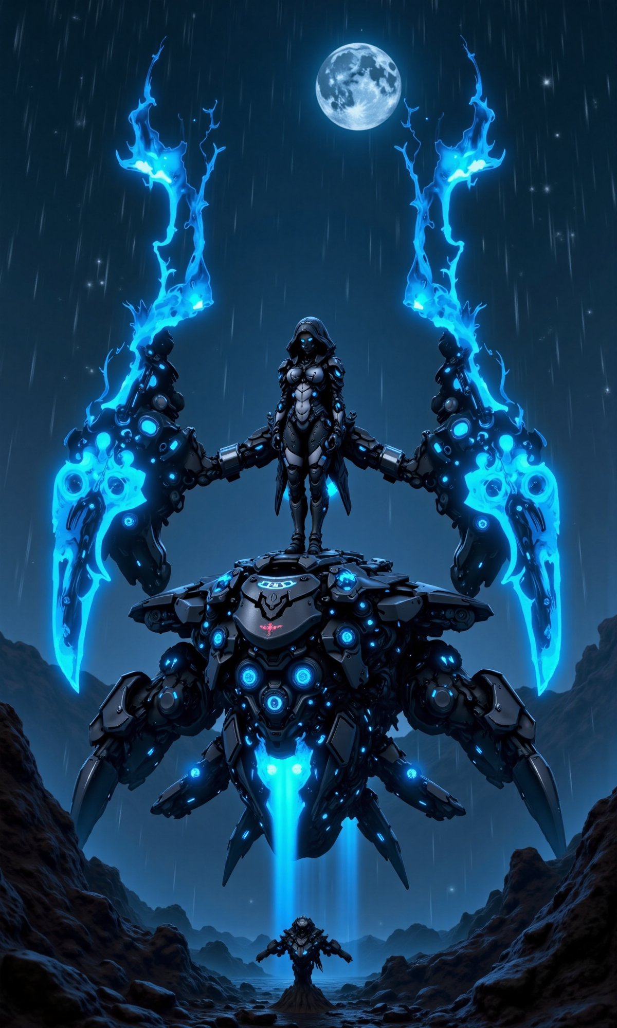 hyper realistic an abandoned cybergear kingdom bioluminescent 1000yo after the apocalypse. seen exploring the kingdom of a...