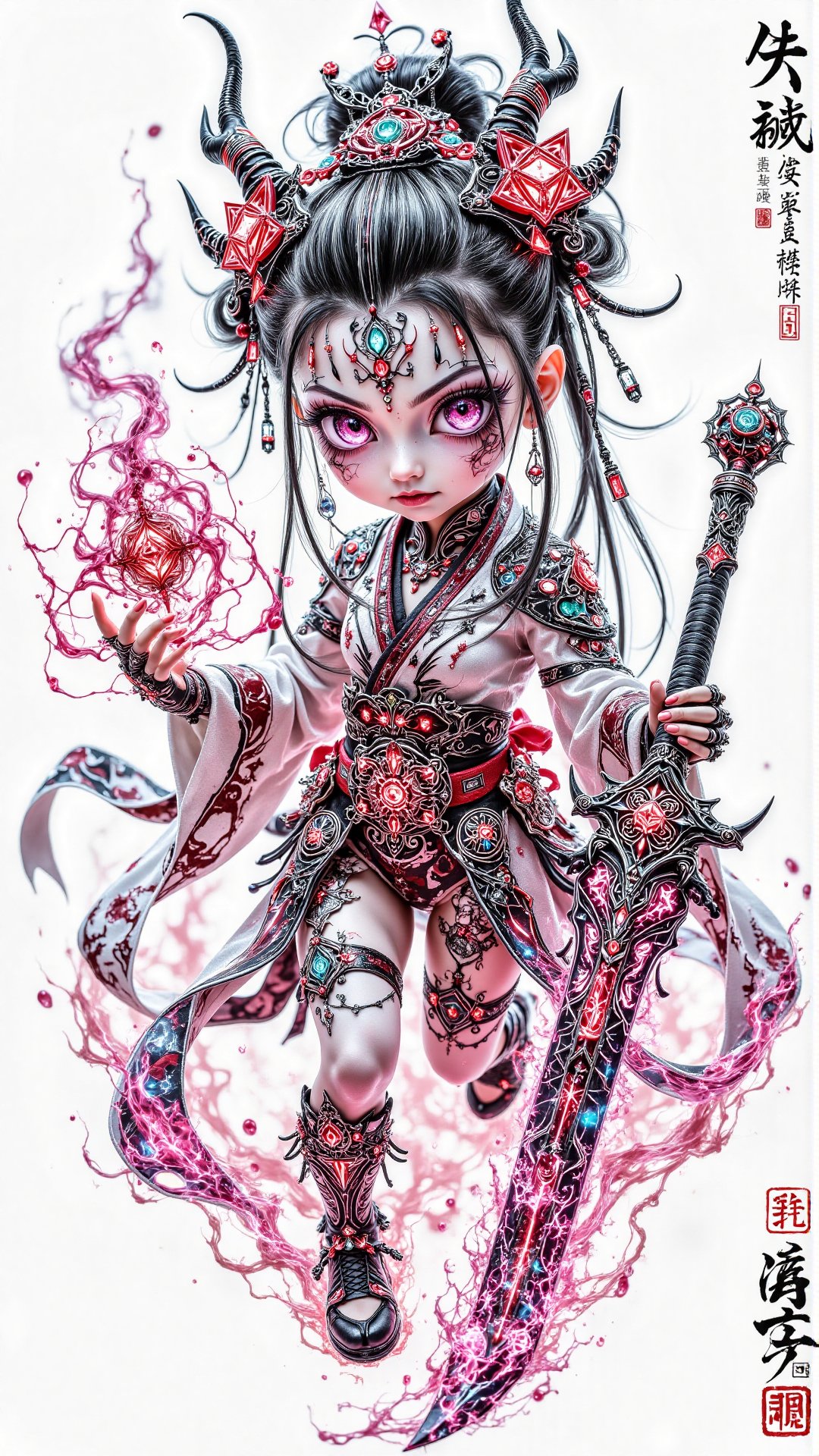 1girl,  weapon,  ink by Glowing wand on Tensor.Art