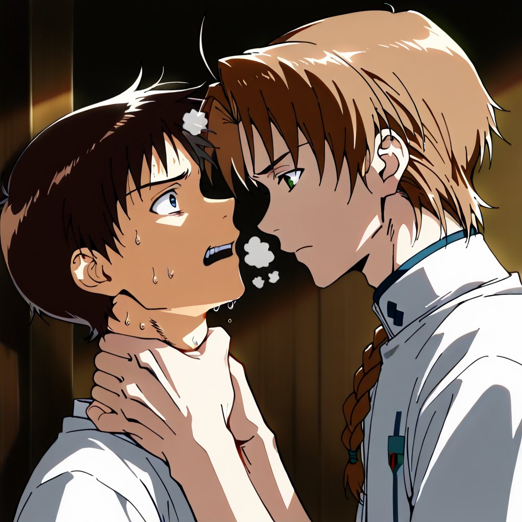 Side view,  2boys,  Shinji and Rudeus by AdamsappleHoujie喉结 on Tensor.Art