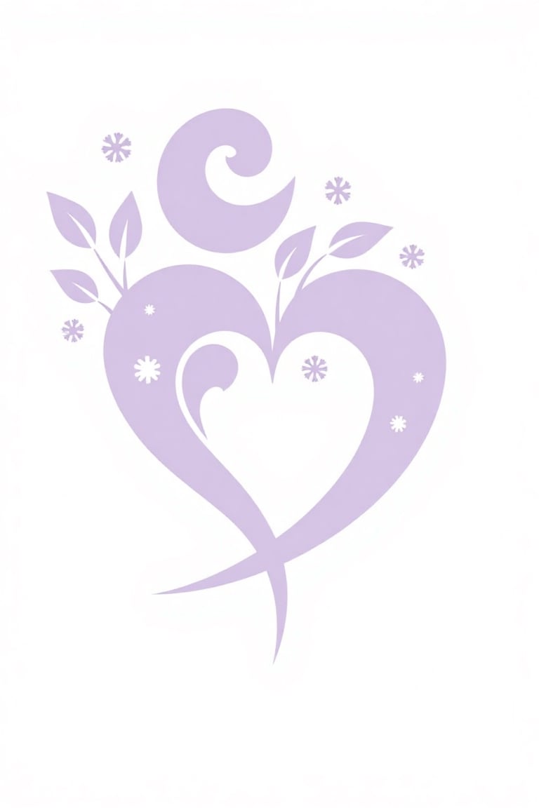 A white background on which the silhouette of the mother's heart stands out in contrast. It consists of: * a sprig of lave...