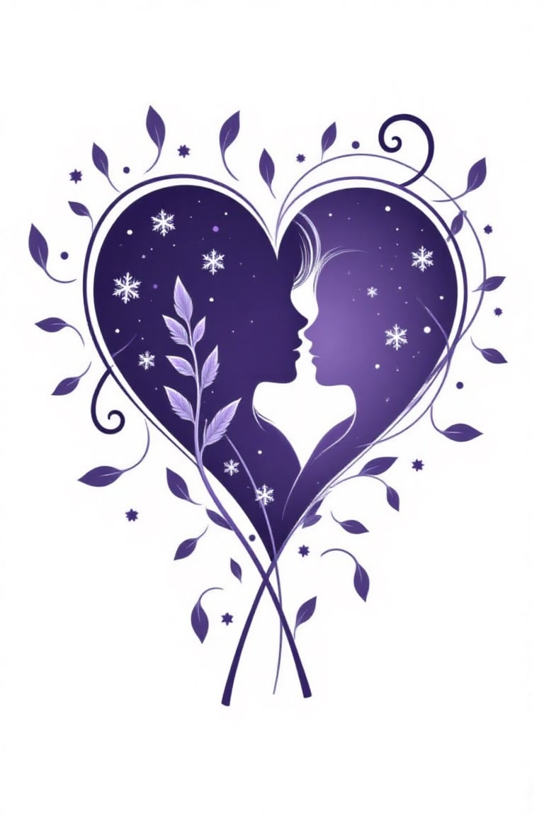 Create a striking image with a white background where the silhouette of a mother’s heart stands out in vibrant contrast. T...