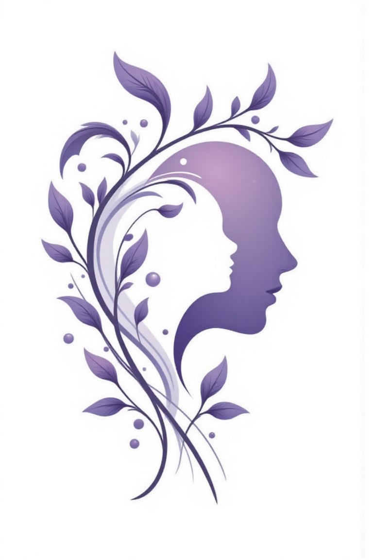 A white background on which the silhouette of the mother's heart stands out in contrast. It consists of: A female silhouet...