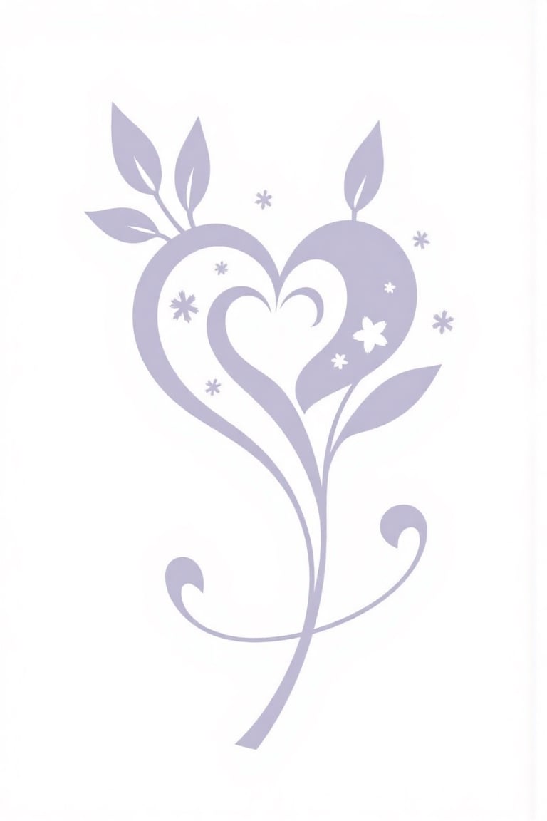 A white background on which the silhouette of the mother's heart stands out in contrast. It consists of: * a sprig of lave...