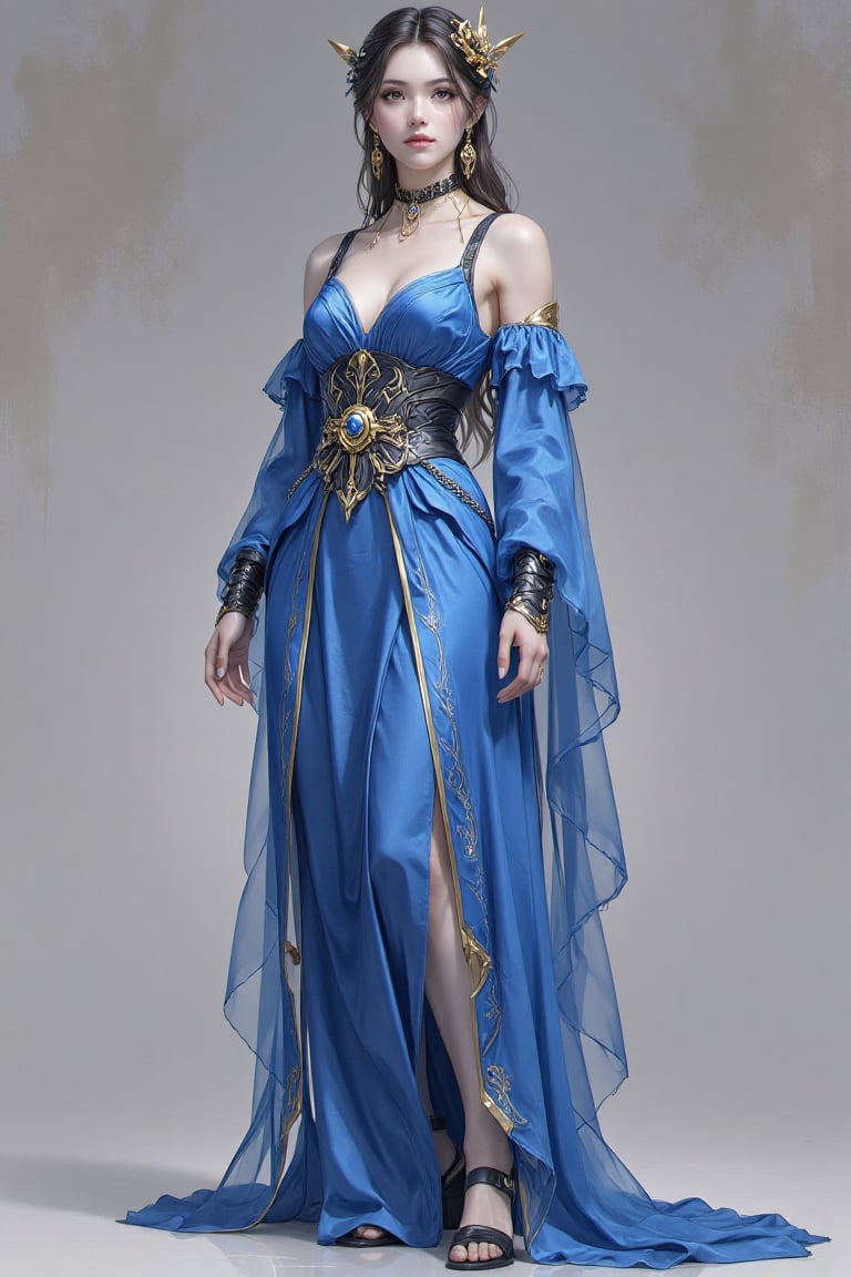 there is a woman in a blue dress posing for a picture,  extremely detailed artgerm,  artgerm on artstation pixiv by мαєℓѕт...