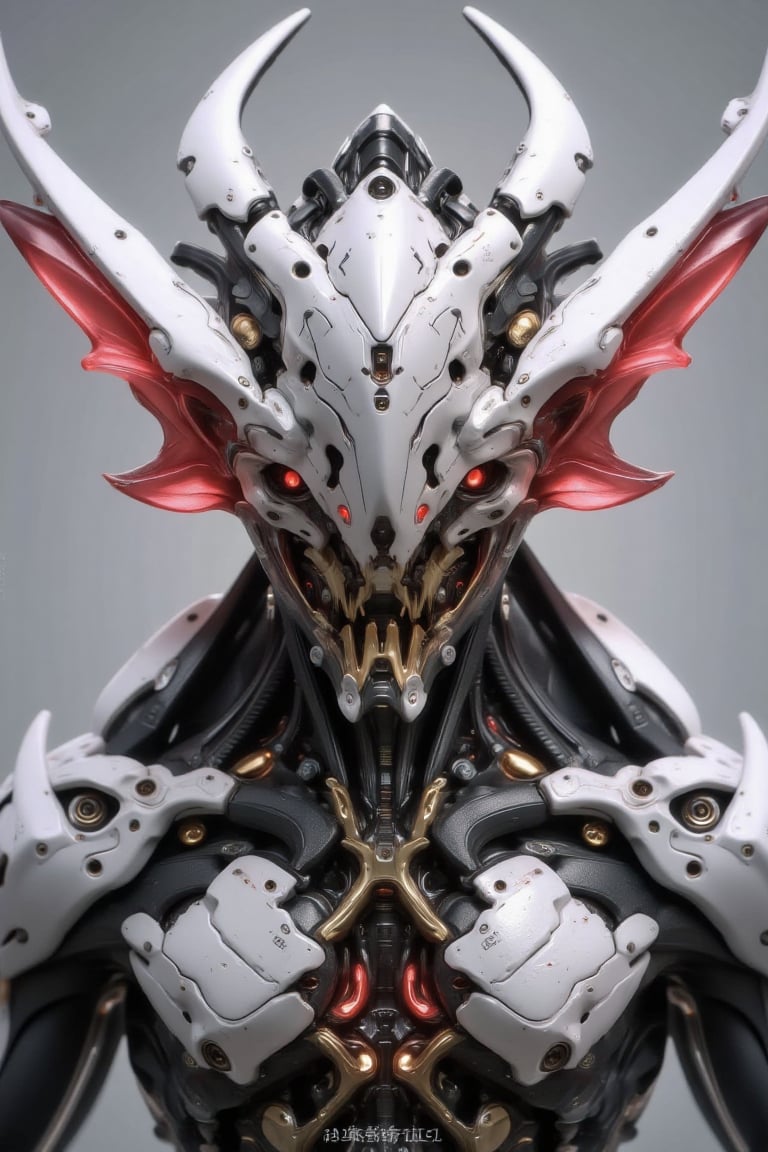 "Create a highly detailed and futuristic alien warrior with a biomechanical design,  featuring a menacing,  angular helmet...