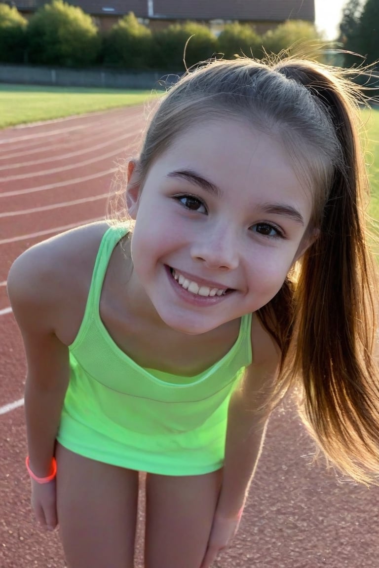 professional photo of a young adorable sporty girl showing off her young athletic style,  13yo,  cute early teen by hk97 o...