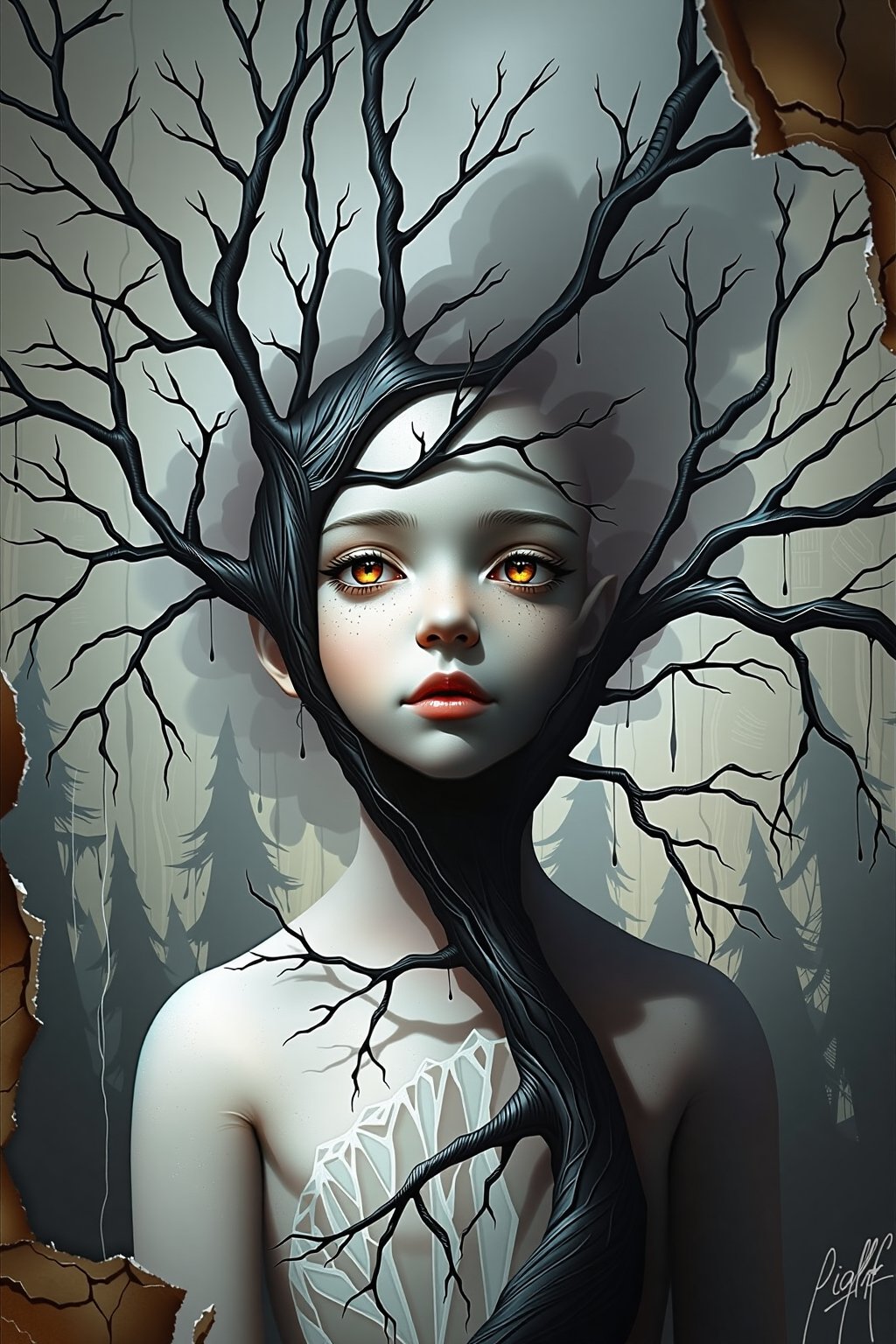 A surreal and haunting digital painting of ,  1girl,  child by user_805411947158834443 on Tensor.Art