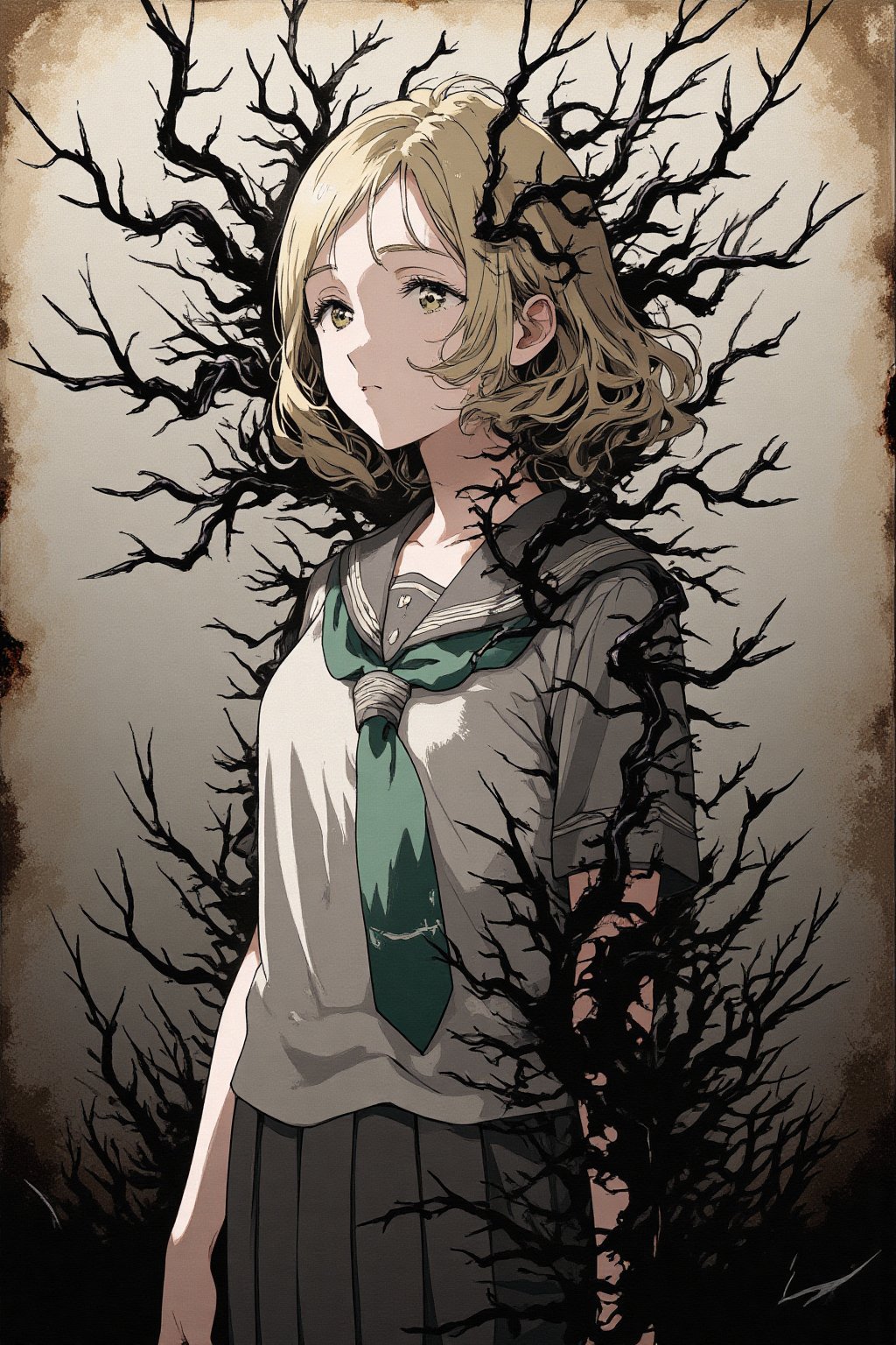 A surreal and haunting digital painting of ,  1girl,  ohara mari by user_805411947158834443 on Tensor.Art