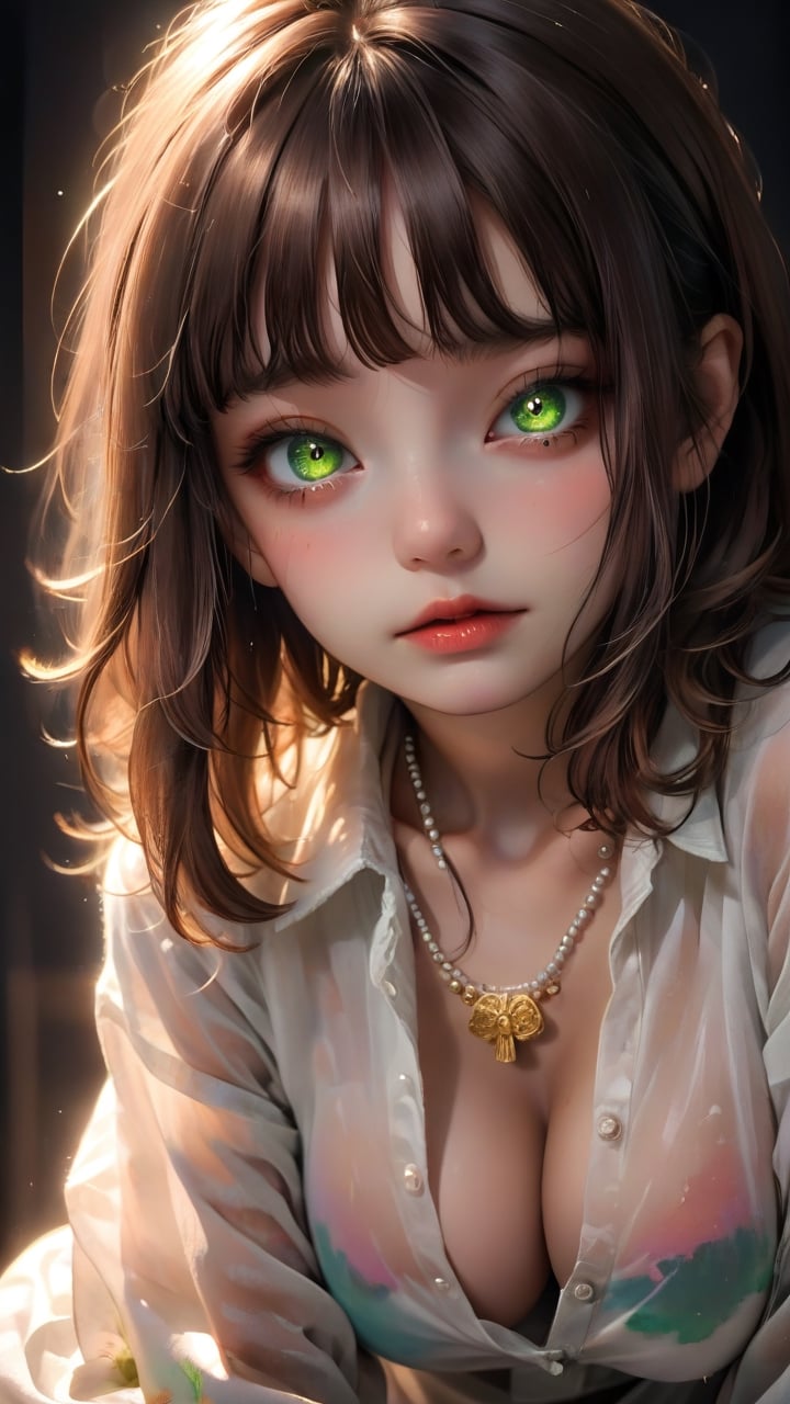 cute girl,  Straight bangs,  blushed by user_809948703933703819 on Tensor.Art